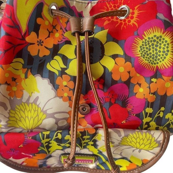 Lily Bloom Lightweight Colorful 100% Recycled Poly Floral Print Backpack  EUC - Picture 6 of 11